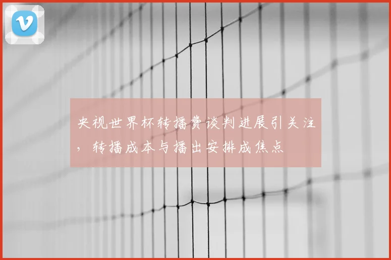 央视世界杯转播费谈判进展引关注，转播成本与播出安排成焦点